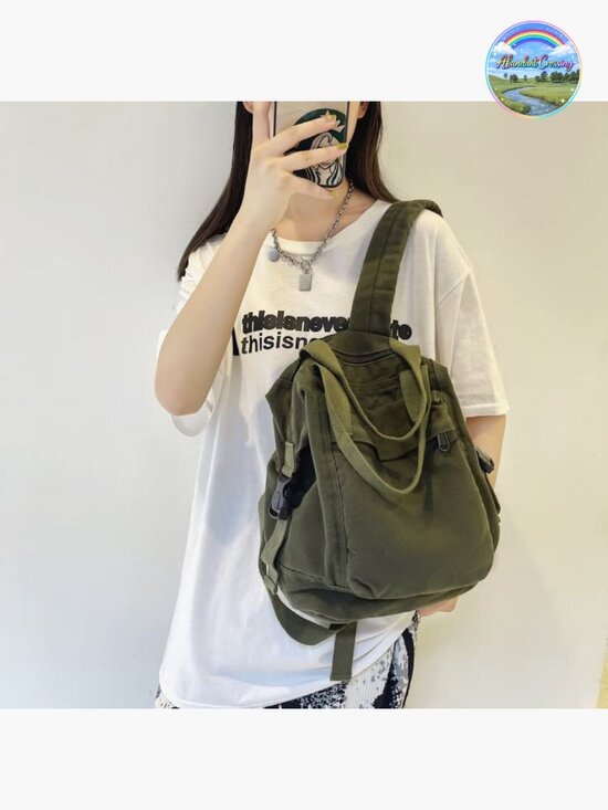 Vintage Style Canvas Backpack Travel Bag Casual Daypack Boho Grunge Rucksack main image 5
